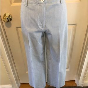 Talbots wide leg stripped capris. 98 % cotton sz 6
